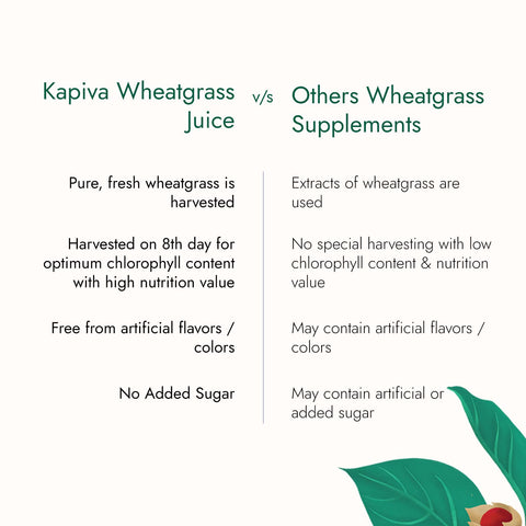 Kapiva Wheatgrass Juice - Herbal Supplement to Help Detoxify the Liver, Cleanse the Digestive System, and Purify Blood, 1 L (2/pack)