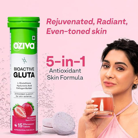 Oziva Bioactive Glutathione Tablets For Radiant Skin - 15 Effervescent Tablets