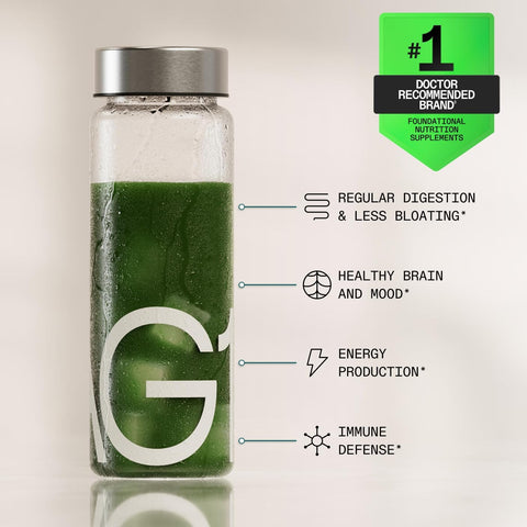 AG1 Daily Greens Powder – Ultimate Daily Whole Food Sourced All in One Greens Supplement Powder Travel Pack with Bottle