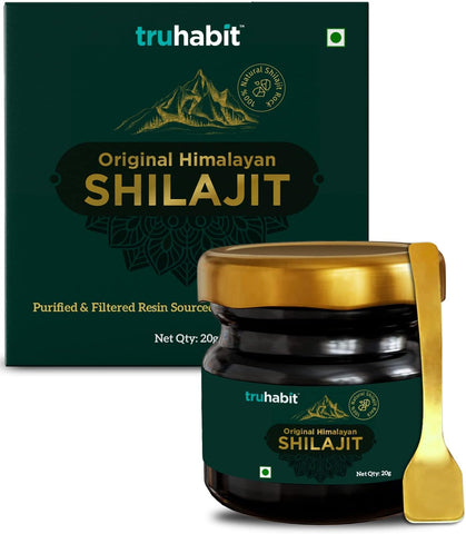 TruHabit Original Himalayan Shilajit 20 جرام + AADAR زيت الأداء لتعزيز القدرة على التحمل للرجال (30 مل)