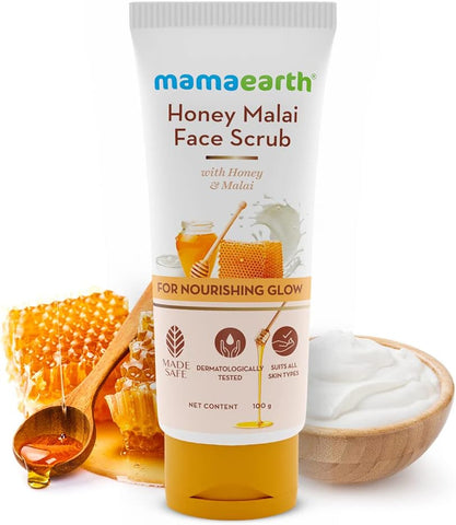 Mamaearth Honey Malai Face Scrub with Honey & Malai 100 gm