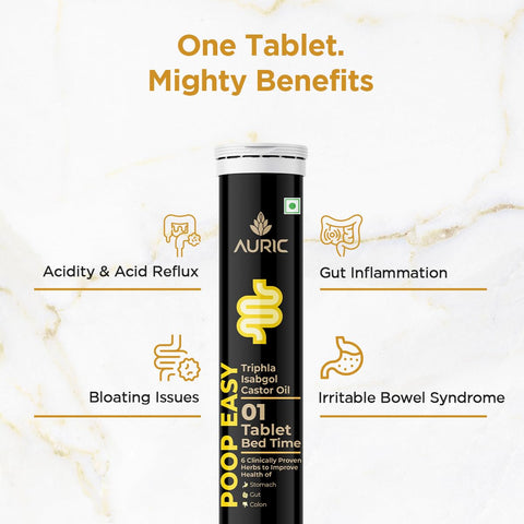 AURIC Poop Easy Effervescent Tablet-Drop Fizz & Drink Tablets 20