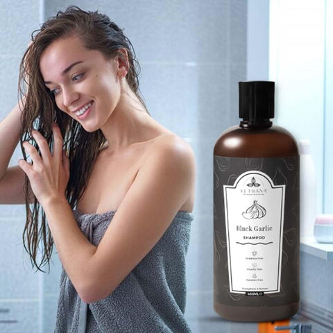 Kethana Black Garlic Shampoo Strengthens and Restores| sulphate and paraben free Anti oxidants Net Volume 400 ml|