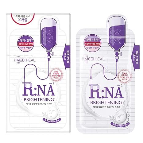 Mediheal R: N A Proatin Sheet Mask | Skin Radiance & Clearing Face Mask | With Amino Acids & Niacinamide, High Moisture Creamy Essence, Improving Skin Tone For Dull Skin | Pack Of 10