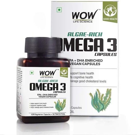 Wow Life Science Cap Algae Omega Capsules 60