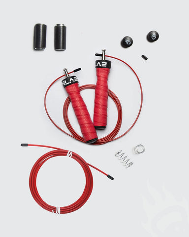 Burnlab Pro Power Plus Weighted Handle Skipping Rope Red