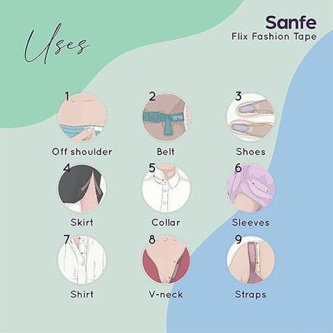 Sanfe Flix Fashion & Fabric Tape, 36 Piece Double Sided