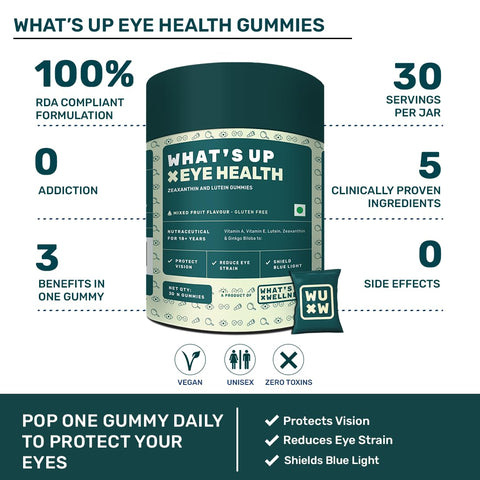 What's Up Wellness Eye Health Gummies 30 Days Pack (30 Gummies)