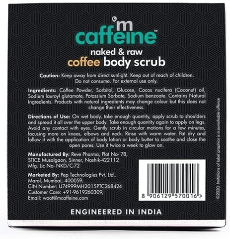 mCaffeine Naked & Raw Coffee Body Scrub (55 g)