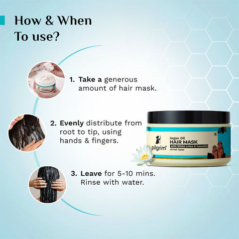 قناع شعر بزيت الأرغان من بيلجريم مع اللوتس الأبيض والكاميليا 200 جرام 