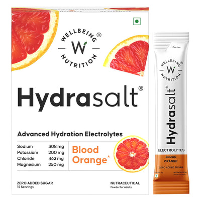 Wellbeing Nutrition Hydrasalt - Blood Orange 90gms (Pack of 15sachets)