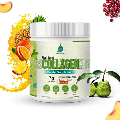 Vedapure Plant Based Skin Collagen Mixed Fruit, 210g With Hyaluronic Acid