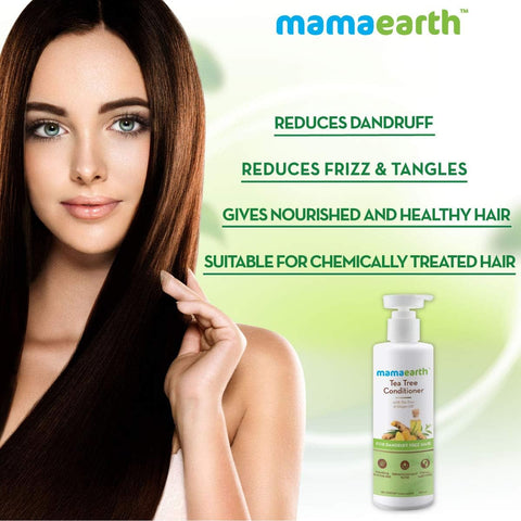 MAMAEARTH Tea Tree Conditioner For Dandruff Free Hair With Tea Tree & Ginger Oil, 250 Ml