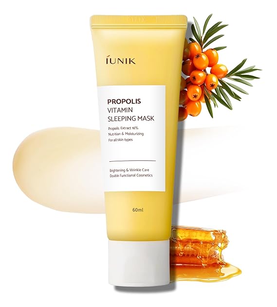 IUNIK Propolis Vitamin Glow Sleeping Mask Night Moisturizer Cream 2.03 Fl Oz