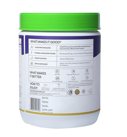 OZiva Protein & Herbs For Men, Chocolate Flavor, 500G Natural Protein Powder For Weight Control, Better Metabolism & Hormonal Balance, 23G Whey Protein, Ayurvedic Herbs, Certified Clean