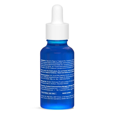 Be Bodywise 0.3% Retinol & 25% Squalene Anti-Aging Serum | Reduces Fine Lines, Wrinkles & Improves Skin Vitality | 30ml