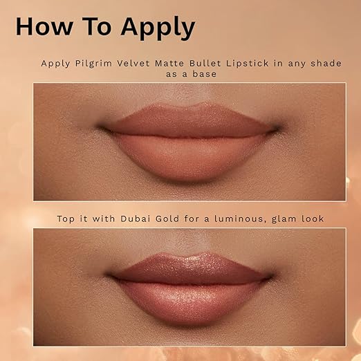 Pilgrim Glitter Lipstick Dubai Gold 4.2 gm