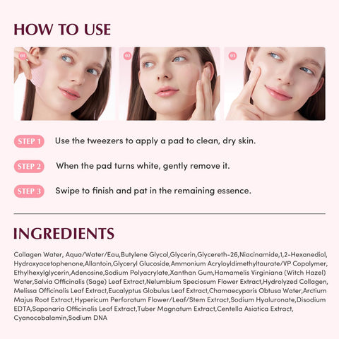 Equalberry Collagen Pore-Tight Up Gel Toner Pads 140Ml | 60Pads