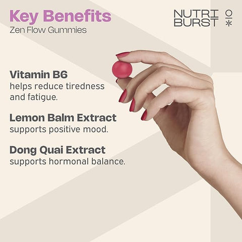 Nutriburst Zen Flo  Raspberry  60 Gummies