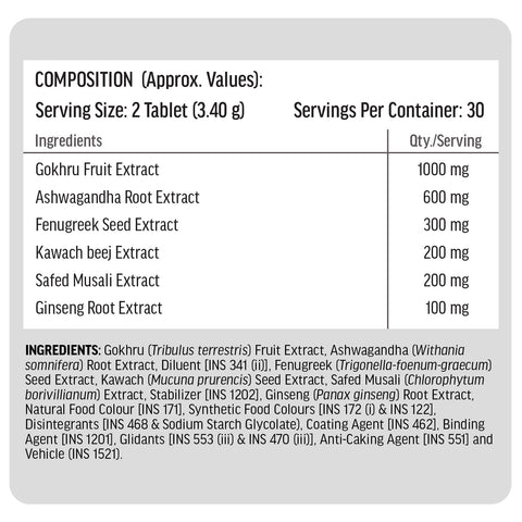 HK Vitals Testo Bold (60 Tablets) | Testosterone Booster For Men | For Energy, Stamina, & Strength