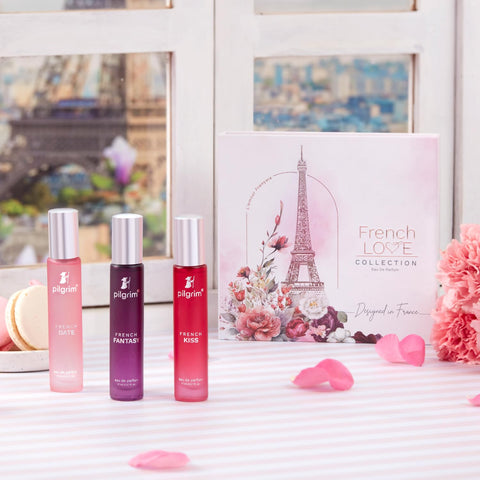 مجموعة هدايا العطور الفاخرة من Pilgrim Women The French Love Collection 3X17 مل