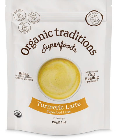 Organic Traditions Turmeric Latte W/Safron & Probiotics, 150 Gm