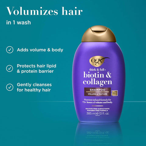 OGX SHAMPOO 385ML BIOTIN & COLLAGEN - Image 2