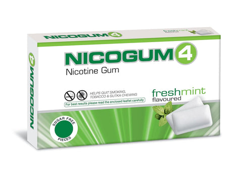 Nicorette Gum 4 mg Nicotine Gum Sugar-free, Fresh Mint Flavour, 30 Pieces