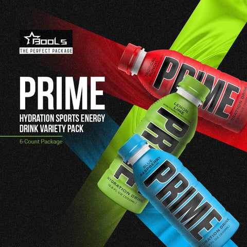 Prime Hydration Sports Drink Variety Pack - Energy Drink, Electrolyte Beverage - Lemon Lime, Tropical Punch, Blue Raspberry - 16.9 Fl Oz