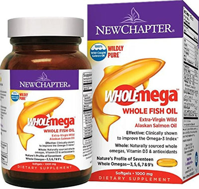 New Chapter WHOLEmega Whole Fish Oil 1000mg 60 Softgels (Dietary Supplement)