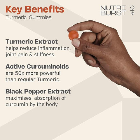 Nutriburst Turmeric 3000mg  Ginger  60 Gummies