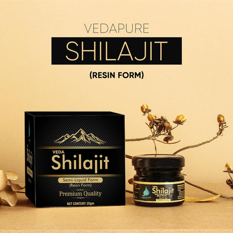 Vedapure Natural & Pure Shilajit/Shilajeet Resin for Men & Women 25 Gram and Star Spark Delay Spray for men 12 ml Combo