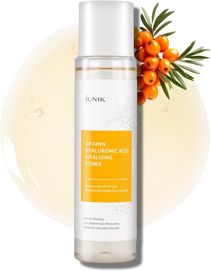 IUNIK Vitamin C Vegan Face Toner with 45% Hyaluronic Acid Facial Moisturizer 6.7 Fl Oz - Nourishing Hydrating Sensitive Vitalizing Sensitive Dry Skin Deep Nourishing