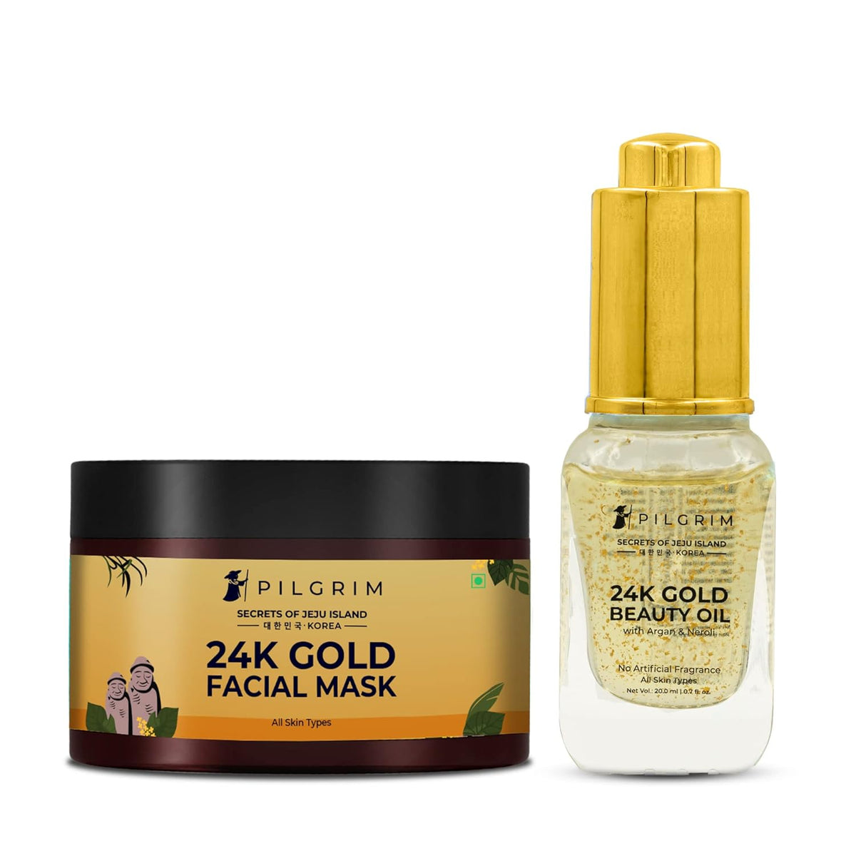 PILGRIM 24K Gold Facial Mask 50g + PILGRIM 24K Gold Serum 20 ml