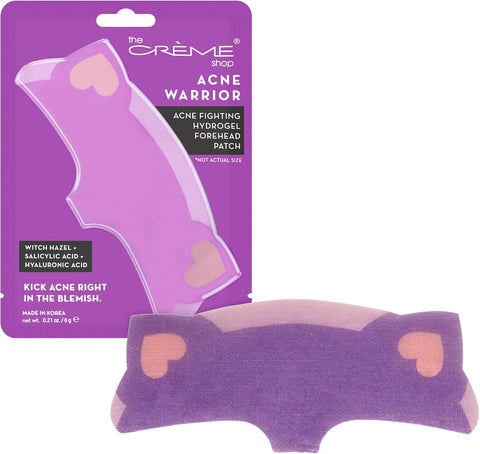 The Cre'Me Shop Acne Treatment Hydrogel Forehead Patch. Hyaluronic Acid + Salicylic Acid + Witch Hazel. Control Oil Production & Minimize Pores