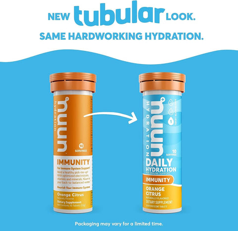 Nuun Act Daily Hydration for Immune support (Orange Citrus Naturally Flavour) 10 effervescent Tablets (Dietary Supplement)