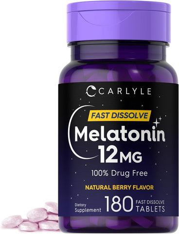 Carlyle Fast Dissolve Melatonin 12 Mg 180 Tablets