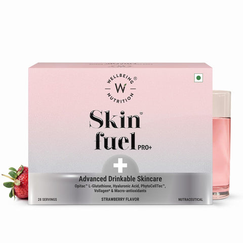 Wellbeing Nutrition Skin Fuel Pro+ | Glutathione Strawberry Flavor, 28 Servings