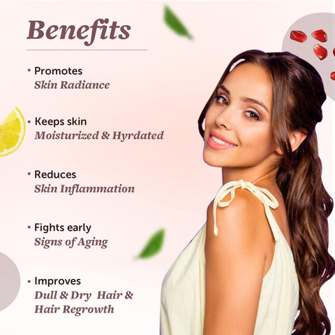 Neuherbs Hair-Skin Vitamins with Hyaluronic Acid Capsules 60