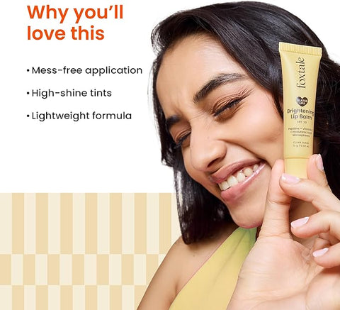 Foxtale Brightening Lip Balm With Peptides, Vitamin C & Hyaluronic Acid Clear Glaze