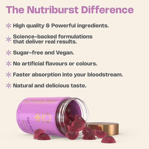 Nutriburst Zen Flo  Raspberry  60 Gummies