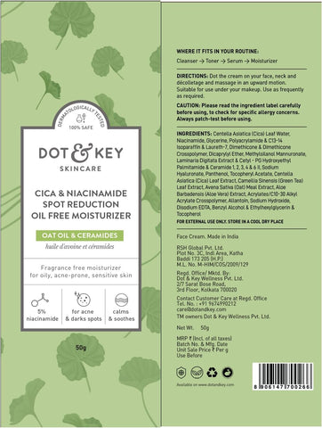 Dot & Key CICA + Niacinamide Oil-Free Moisturizer, 60ml