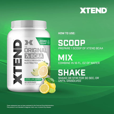 مسحوق XTEND BCAA الأصلي بنكهة الليمون والليمون الحامض 90 قرصًا