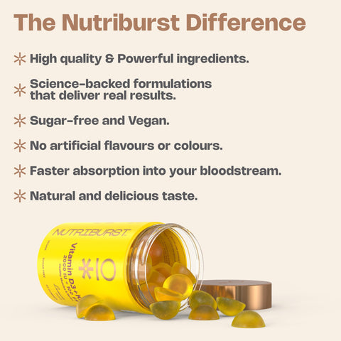 Nutriburst Vitamin D3 + K2  Lemon  60 Gummies