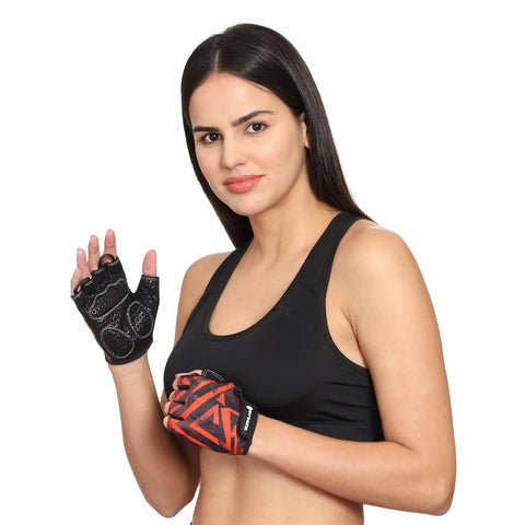 Burnlab Flex Gym Gloves for Men and Women - Ideal for Weightlifting, Cycling, Crossfit, Offers Good Grip and Soft Padding (Brown & Black Large)