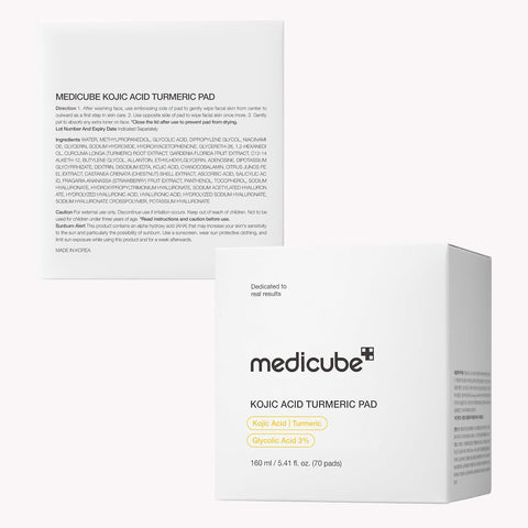 Medicube Kojic Acid Turmeric Clarifying Toner Pad 70S