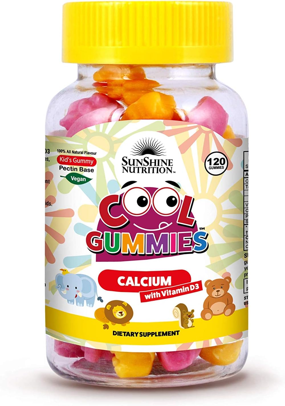 Sunshine Nutrition Cool Gummies Calcium With D3-2 Flavors