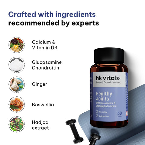 HK Vitals Joint Support (60 Tablets) | With Glucosamine 1400Mg, Chondroitin, Calcium And Vitamin D3 | For Joint Strength, Mobility, And Flexibility