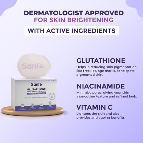 Sanfe Glutathione Niacinamide Vitamin C Brightening Soap 75gm