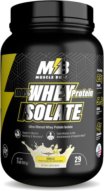 Muscle Bolt 100% Whey Protein Isolate Vanilla 2lb